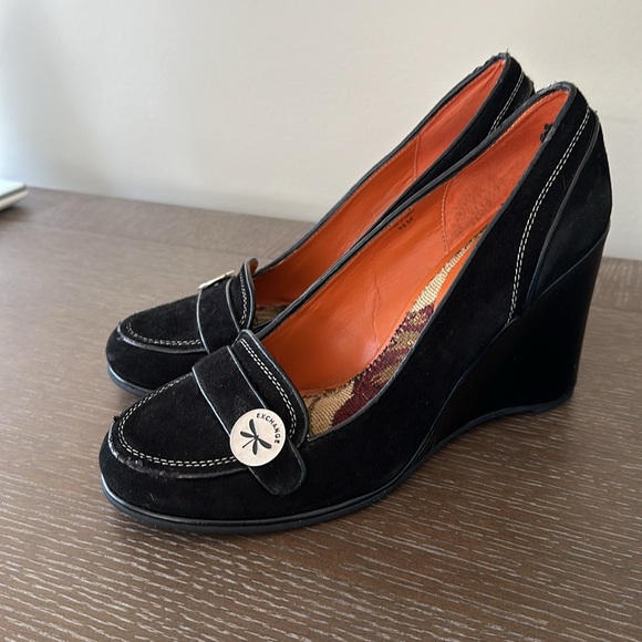 Exchange by Charles David Black Suede Wedge Loafers, Sz 9, never worn - Picture 4 of 10